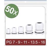 Quadrios 24CA414 Presse-étoupe PG7, PG9, PG11, PG13.5, PG16 Polyamide blanc 50