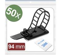 Quadrios 24CA444 Embase de fixation autocollant, vissable 24CA444 noir 50 pc(s)