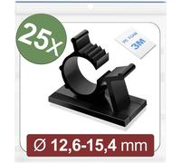 Quadrios 24CA452 Embase de fixation autocollant 24CA452 Plage de Ø du faisceau 12.6 à 15.4 mm noir 25 pc(s)