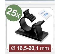 Quadrios 24CA453 Embase de fixation autocollant 24CA453 Plage de Ø du faisceau 16.5 à 20.1 mm noir 25 pc(s)