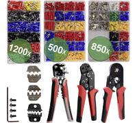 Quadrios 24T065 24T065 Set d'outils de sertissage pour embouts de câble, pour cosses Faston, pour connecteur plat, pour