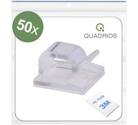 Quadrios 25CA475 Clip de câble autocollant 25CA475 Plage de Ø du faisceau 1 à 7 mm transparent 50 pc(s)