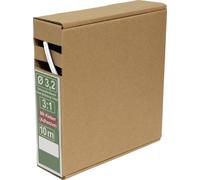 Quadrios 25CA486 Gaine thermorétractable avec colle blanc Taux de retreint:3:1 10 m