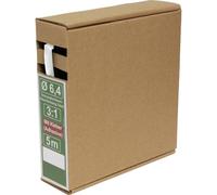 Quadrios 25CA488 Gaine thermorétractable avec colle blanc 6.4 mm 2.1 mm Taux de retreint:3:1 5 m