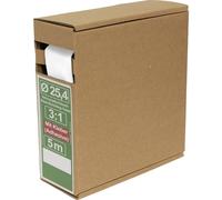 Quadrios 25CA494 Gaine thermorétractable avec colle blanc 25.4 mm 8.5 mm Taux de retreint:3:1 5 m