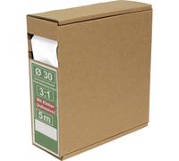 Quadrios 25CA495 Gaine thermorétractable avec colle blanc 30 mm 10 mm Taux de retreint:3:1 5 m