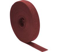 Quadrios 25CA523 Bande auto-agrippante pour grouper partie velours et partie agrippante rouge Marchandise vendue au mètre