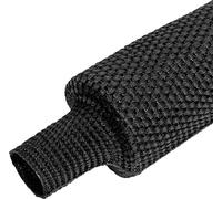 Quadrios 25CA537 Gaine thermorétractable en tissu noir 20 mm 10 mm Taux de retreint:2:1 Marchandise vendue au mètre