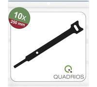 Quadrios 25CA563 Collier de serrage auto-agrippant pour grouper partie velours et partie agrippante (L x l) 250 mm x 12 mm noir