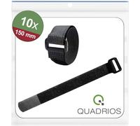 Quadrios 25CA569 Collier de serrage auto-agrippant pour grouper partie velours et partie agrippante (L x l) 150 mm x 20 mm noir