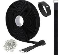 Quadrios 25CA576 Bande auto-agrippante pour grouper partie velours et partie agrippante (L x l) 10 m x 20 mm noir 10 m