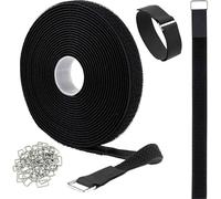 Quadrios 25CA576 Bande auto-agrippante pour grouper partie velours et partie agrippante (L x l) 10 m x 20 mm noir 10 m