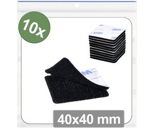 Quadrios 25CA655 Pastilles rondes auto-agrippantes à coller partie velours et partie agrippante (L x l) 40 mm x 40 mm noir 10 pc(s)
