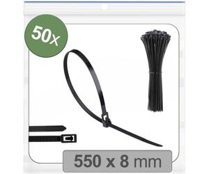 Quadrios 25CA701 25CA701 Serre-câble 550 mm 8 mm noir réouvrable, avec fermeture à levier, stabilisé aux UV, résistant aux intempéries 50 pc(s)