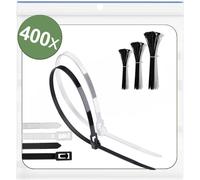 Quadrios 25CA724 25CA724 Serre-câble 150 mm, 200 mm, 250 mm 5 mm noir, blanc réouvrable, avec fermeture à levier, stabilisé aux