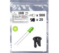 Quadrios 25O199 Assortiment de LEDs jaune-vert rond 3 mm 700 mcd 20 mA 2.0 V