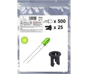 Quadrios 25O199 Assortiment de LEDs jaune-vert rond 3 mm 700 mcd 20 mA 2.0 V