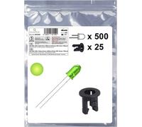 Quadrios 25O204 Assortiment de LEDs jaune-vert rond 5 mm 700 mcd 20 mA 2.0 V