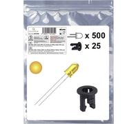 Quadrios 25O205 Assortiment de LEDs jaune rond 5 mm 700 mcd 20 mA 2.0 V