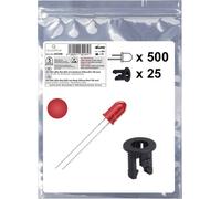 Quadrios 25O206 Assortiment de LEDs rouge rond 5 mm 700 mcd 20 mA 2.0 V
