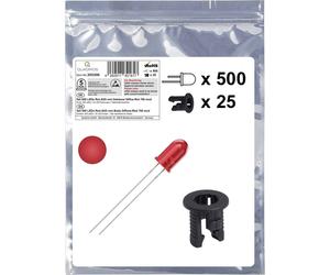 Quadrios 25O206 Assortiment de LEDs rouge rond 5 mm 700 mcd 20 mA 2.0 V
