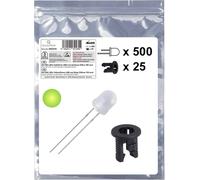 Quadrios 25O210 Assortiment de LEDs jaune-vert rond 3 mm 700 mcd 20 mA 2.0 V