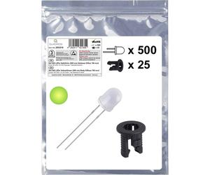 Quadrios 25O210 Assortiment de LEDs jaune-vert rond 3 mm 700 mcd 20 mA 2.0 V
