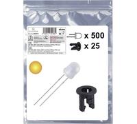 Quadrios 25O211 Assortiment de LEDs jaune rond 3 mm 700 mcd 20 mA 2.0 V