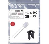 Quadrios 25O212 Assortiment de LEDs rouge rond 3 mm 700 mcd 20 mA 2.0 V