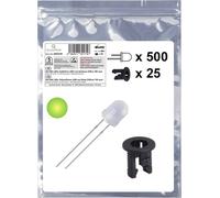 Quadrios 25O216 Assortiment de LEDs jaune-vert rond 5 mm 700 mcd 20 mA 2.0 V