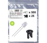 Quadrios 25O216 Assortiment de LEDs jaune-vert rond 5 mm 700 mcd 20 mA 2.0 V