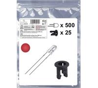 Quadrios 25O219 Assortiment de LEDs rouge rond 3 mm 2500 mcd 20 mA 2.0 V