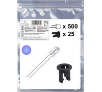 Quadrios 25O226 Assortiment de LEDs bleu rond 5 mm 2500 mcd 20 mA 3.0 V