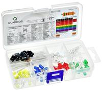 Quadrios Assortiment de LEDs rouge, vert, jaune, bleu, blanc froid, blanc chaud 5 mm 20 mA, 30 mA 2 V, 3 V