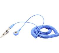 Quadrios Câble de mise à la terre antistatique (ESD) 3.60 m Bouton-pression 4 mm, connecteur mâle, pince crocodile