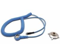 QUADRIOS Câble de mise à la terre ESD 1.80m Borne, bouton-poussoir 10 mm, cosse à oeillet