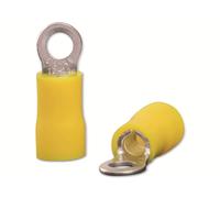 QUADRIOS Cosse à oeillet, 22C456, 4,0 - 6,0 mm², jaune, partiellement isolée, Ø du trou 4,3 mm, 100 pcs.