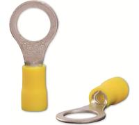 QUADRIOS Cosse à oeillet, 22C460, 4,0 - 6,0 mm², jaune, partiellement isolée, Ø du trou 10,5 mm, 100 pcs.