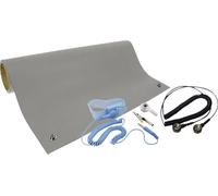 Quadrios Ensemble avec tapis antistatique (ESD) gris (L x l) 1200 mm x 600 mm