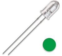 QUADRIOS LED, 5 mm, couleur de la lumière : vert , couleur du boîtier : claire, 19000 mcd, 520 nm, 2,54 mm