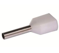 Quadrios Lot de 100 embouts de câble jumelés 22C433, 0,5 mm², blancs, partiellement isolés