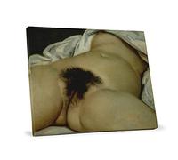 Quadro - Gustav Courbet, L'Origine du Monde - Impression sur toile - Reproduction Artisanale Digitalisée - Prêt à accrocher 50 x 60 cm