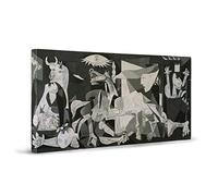 Quadro - Pablo Picasso, Guernica - Impression sur toile - Reproduction Artisanale Digitalisée - Prêt à suspendre, 80 x 160 cm