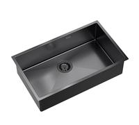 Quadron Anthony évier en acier inoxydable avec siphon 74x44 cm graphite MF7444PVDBST1