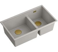 Quadron Clark évier graniteq 84x48.5 cm gris/graphite/onyx BM3319102U-GR-PVDC1