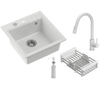 Quadron Comfort 110 évier avec mitigeur et accessoires blanc/blanche HCQP5052BIK_3673500WHM