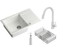 Quadron Comfort 111 évier avec mitigeur et accessoires blanc/blanche HCQP7850BIK_3673500WHM