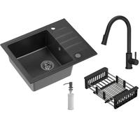 Quadron Comfort 116 évier avec mitigeur et accessoires noir/noire HCQP6250CZK_3673500BLM