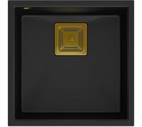 Quadron David évier graniteq 42x42 cm noir HQD4242U7-G1