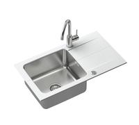 Quadron Edward évier granit-acier inoxydable 78x44 cm blanc FUS_E7844BI_3623500BS